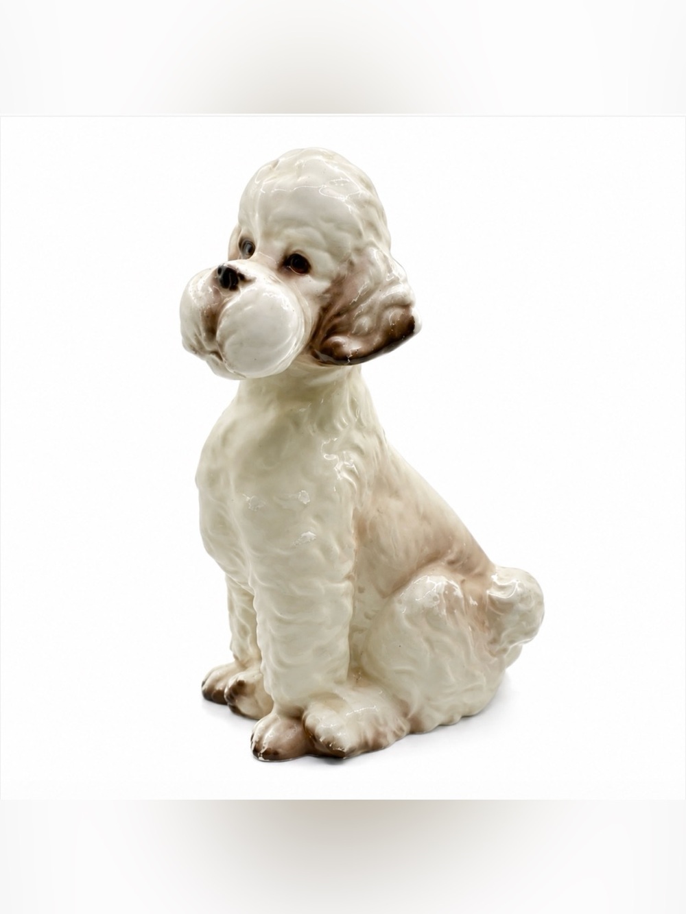 Ceramic Poodle Dog Figurine Made in Japan Vintage